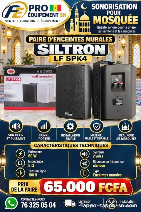 Paire d'enceintes murales Siltron , max et scm-15XT