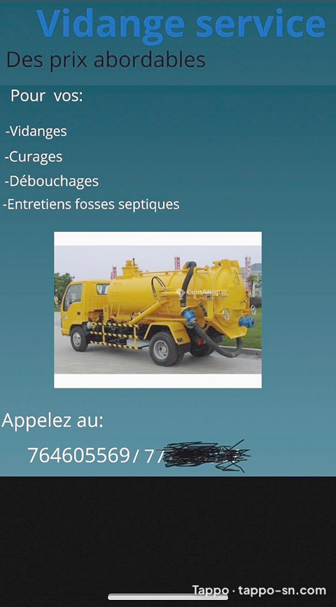 Camion de vidange fosse sceptique 40000fcf le prix
