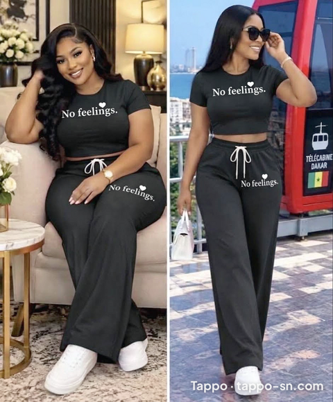 Ensemble pantalon et crop top noir