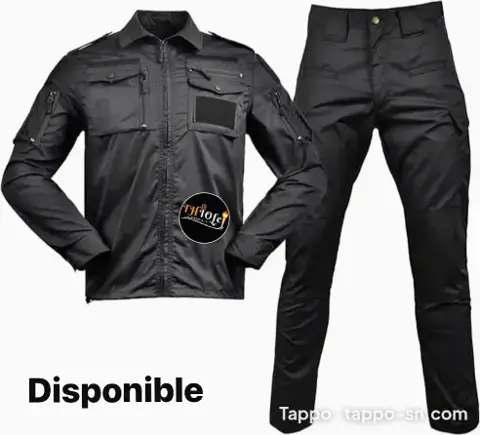 Tenue de sécurité Ensemble veste et pantalon tactique noir