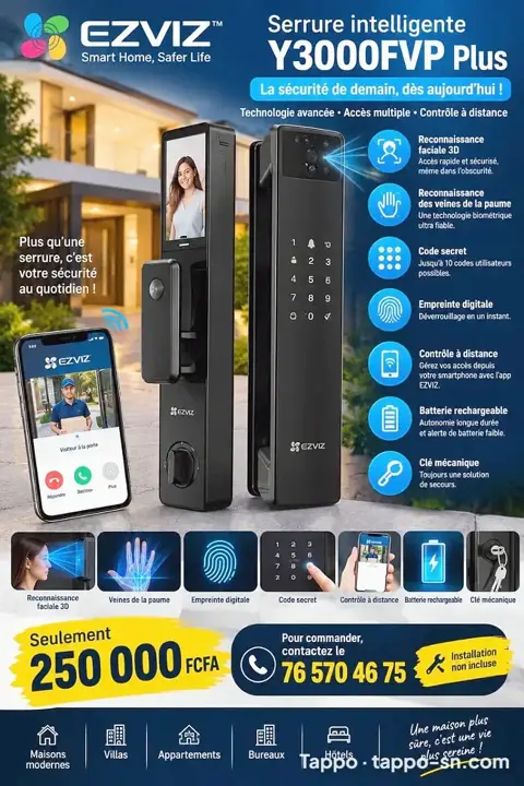 Serrure intelligente HAUT DE GAMME EZVIZ Y3000FVP Plus