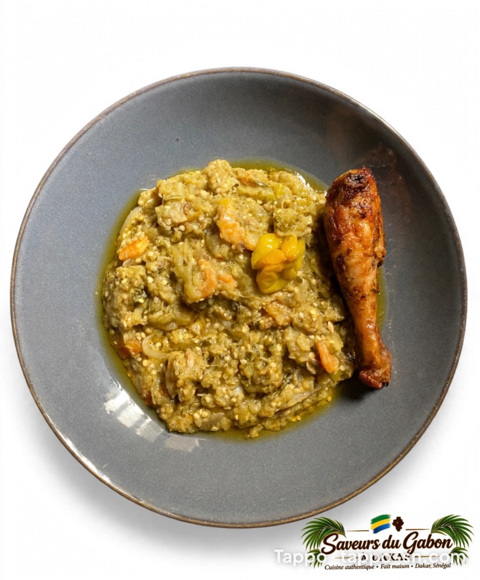 Plat d’aubergine poulet frit