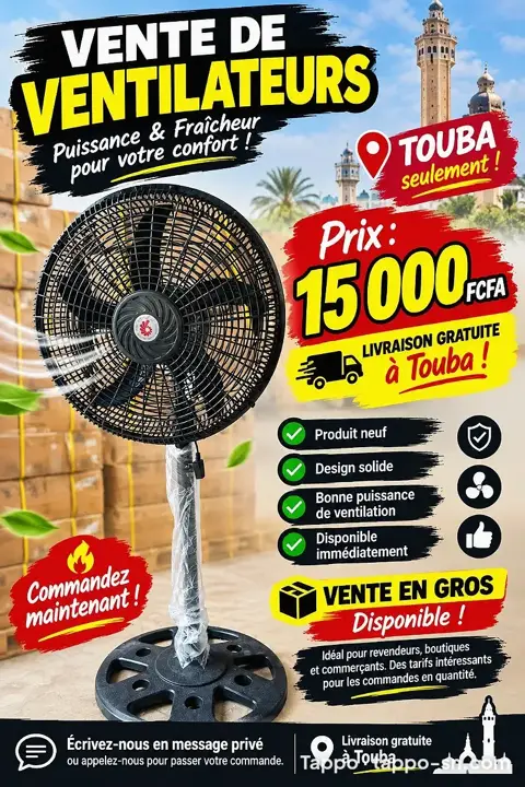 Ventilateur sur pied noir neuf