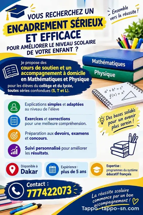 Encadrement à domicile en maths et physique par Ingénieure