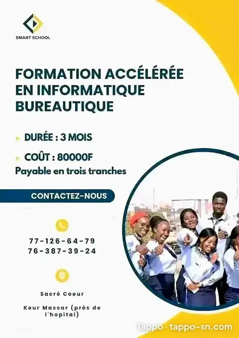 Formation acceleree en informatique bureautique a Dakar