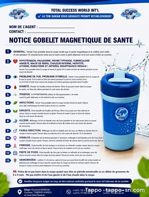 Gobelet Magnétique de Santé TSW – Votre allié bien-être au quotidien