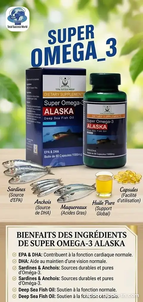 Super Omega-3 Alaska – Huile de poisson pure (60 gélules)
